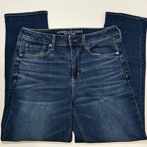 American Eagle Tomgirl High Rise Dark blue wash Size 12 regular